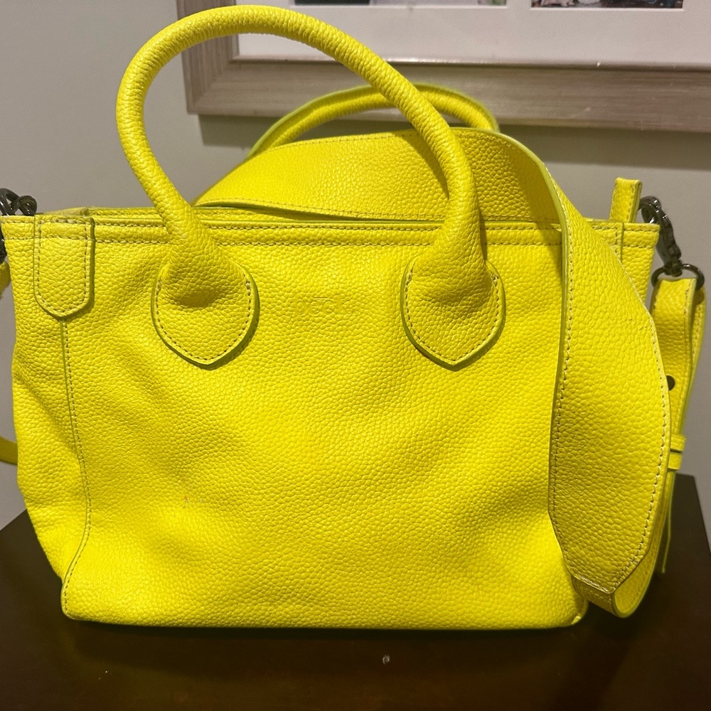 Beckini Leather Cross Body Beck Bag - in Neon Yellow - A Steal!!!!